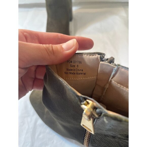 JOURNEE COLLECTION Womens Green Snakeskin Sarah Toe Block Heel Booties 8 M - Picture 7 of 15